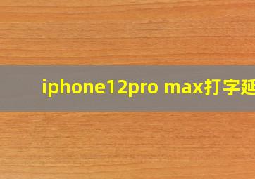 iphone12pro max打字延迟